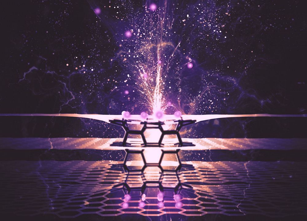 Un solo punto de presión puede desencadenar conexiones entre las capas de grafeno, reorganizando su estructura de diamante cúbico.