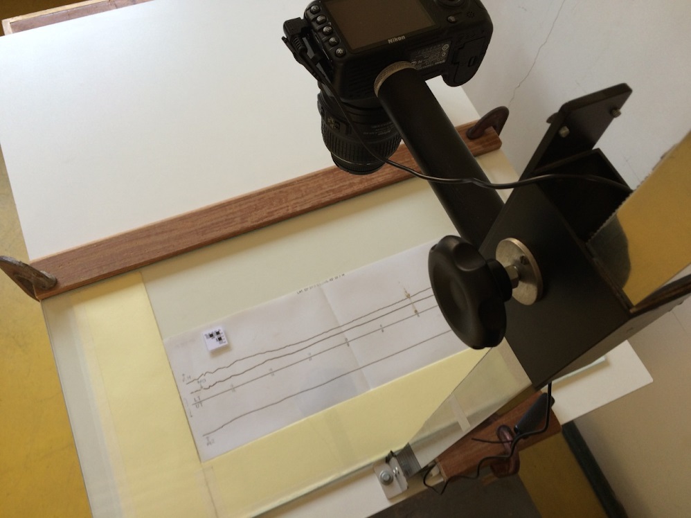 Digitalización de un magnetograma producido en el observatorio magnético Broom.